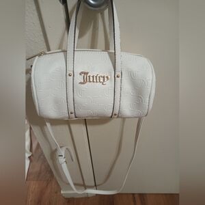 Juicy Couture White Cream Crossbody Bag with Gold Accents